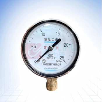 上减 氧气压力表 Y60 0~25MPa 连接螺纹M14×1.5 不支持第三方检定