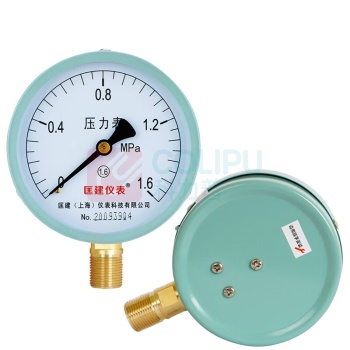 匡建仪表 压力表 Y-100 直径100mm, M20*1.5螺纹, 径向安装, 0-1.6mpa