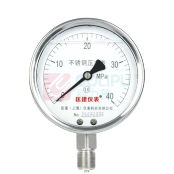匡建仪表 不锈钢耐震压力表 YTN-100BF 0-40MPa 耐高温耐腐蚀
