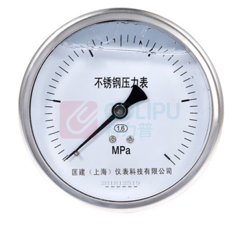 匡建仪表 不锈钢耐震压力表 YTN-100BFZ 0-2.5MPa 轴向安装 不带面板 防腐蚀 耐高温