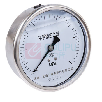 匡建仪表 不锈钢耐震压力表 YTN-100BFZ 0-0.6MPa 轴向安装 不带面板 防腐蚀 耐高温
