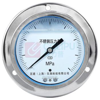 匡建仪表 不锈钢耐震压力表 YTN-100BFZT 0-40MPa 轴向同心前带边/304材质