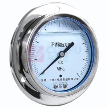 匡建仪表 不锈钢耐震压力表 YTN-100BFZT 0-40MPa 轴向同心前带边/304材质