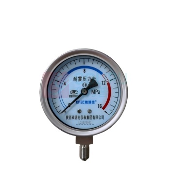 欧派克 耐震压力表 YN-100-E 0-16MPa 1个/个 销售单位:个 (耐震压力表\Y100 不锈钢 0-16MPa 1.0级 G1/4" 径向 铜合金) (计量单位:个)
