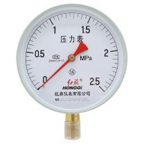 红旗 普通压力表 Y-150 1.6级,0-0.6Mpa,径向