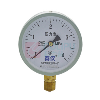 秦仪 乙炔压力表 0-4MPa 精度等级2.5禁油表盘直径Փ60 