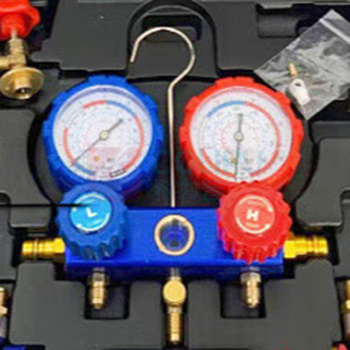 荃玟 QM 冷媒双表阀 适用R134A R410冷媒 低压-1~35KG,高压-1~55KG 汽车/空调加氟双表,不带管
