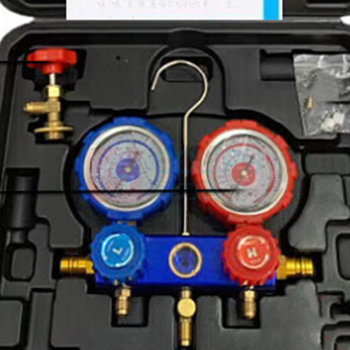 荃玟 QM 冷媒双表阀 适用R134A R410冷媒 低压-1~35KG,高压-1~55KG 汽车/空调加氟双表,不带管