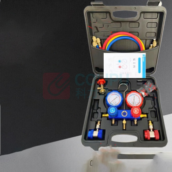 荃玟 QM 冷媒双表阀 适用R134A R410冷媒 低压-1~35KG,高压-1~55KG 汽车/空调加氟双表,不带管