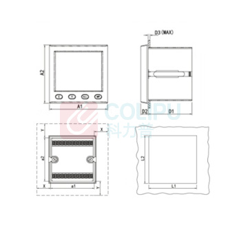 斯菲尔 电压表 PZ194U-2X1 安装尺寸:116mm*116mm