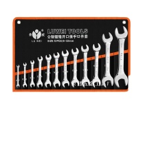 鲁威 开口扳手镜面开口扳手 LW-12件套 6-32mm