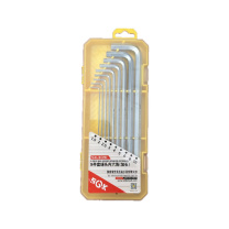 SGK 内六角扳手 SK-3091 材质:优质45#高碳钢9件套球头内六角(加长)外形:L形 套装包含:1.5mm、2mm、2.5mm、3mm、4mm、5mm、6mm、8mm、10mm各1把 (银色)