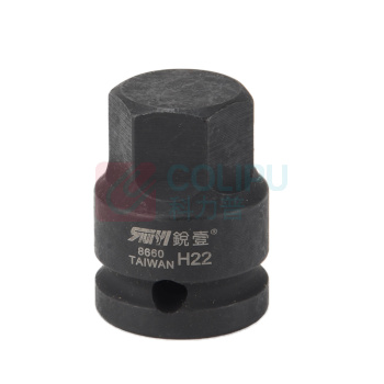 锐壹 内六角旋具套筒 H22 1/2" 长度40mm 六角风炮起子汽车维修重型套筒气动套筒头 6个/包