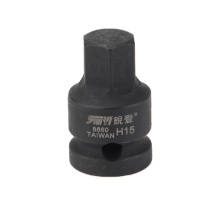 锐壹 内六角旋具套筒 H15 1/2” 长度40mm 六角风炮起子汽车维修重型套筒气动套筒头 8个/包