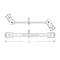 K牌 公制万向双梅套筒扳手12*14mm 0114-12x14 L225mm