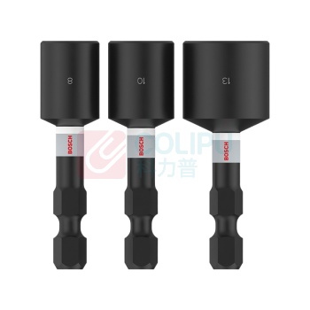 博世 BOSCH 抗冲击起子套筒3支装 (8,10,13mm),长度50mm 2608521U64
