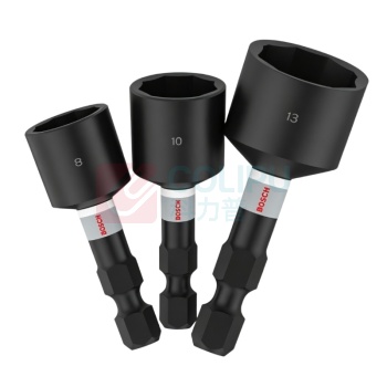 博世 BOSCH 抗冲击起子套筒3支装 (8,10,13mm),长度50mm 2608521U64