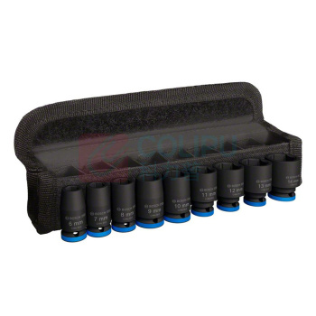 博世 BOSCH 1/4”套筒 6/7/8/9/10/11/12/13/14mm(长25mm),9支装 2608003034