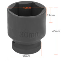 勋狸粑 1/2风炮短套筒 四方接口12.5mm 30mm 