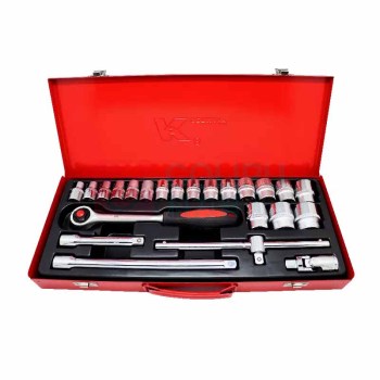 K牌 6角套筒扳手24件组快速棘轮套筒扳手 0207BSET-24 12.5MM系列 