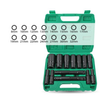 HI-SPEC 1/2加长空心套筒头 高度78mm 8-32mm 15件套 265*210*50mm