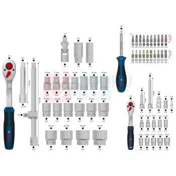 博世 BOSCH 80件1/4“和1/2"套筒组套 1600A03AD0
