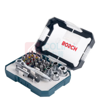 博世 BOSCH 26件棘轮手柄批头套筒套装-绿色版 2607017322