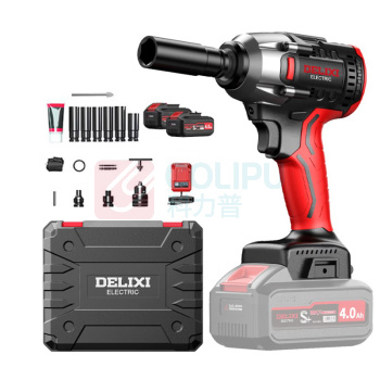德力西电气 DELIXI ELECTRIC 无刷锂电扳手320N大扭矩冲击扳手 10节电池两电一充套装汽修重载款