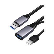 也仁 USB3.0延长线15米工程级内置信号放大器芯片公对母电脑U盘鼠标键盘打印机加长线 YRU3-115