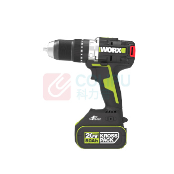 威克士 20V 大扭矩无刷锂电冲击钻 WHA61 2*5.0Ah battery+1*6A charger，辅助手柄，挂钩，批头夹，批头；层叠箱WA4229 