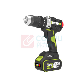 威克士 20V 大扭矩无刷锂电冲击钻 WHA61 2*5.0Ah battery+1*6A charger，辅助手柄，挂钩，批头夹，批头；层叠箱WA4229 