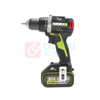 威克士 20V 无刷锂电钻 WHA60 2*5.0Ah battery+1*6A charger，辅助手柄，挂钩，批头夹，批头，层叠箱WA4229 