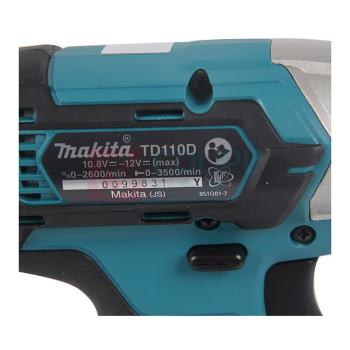 牧田 MAKITA 充电式冲击起子机 TD110DSAE 2.0Ah