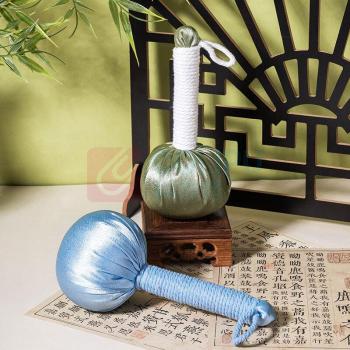 承夏文化 缎面艾草护理锤 18cm (绿、粉、蓝、紫、红颜色随机发货)