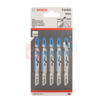 博世 BOSCH 金属切割基础型曲线锯条 T118G 92mm (5支装) 2608631012