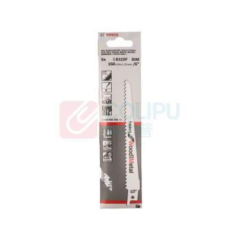 博世 BOSCH 专业级 马刀锯条 S611DF 复合材料切割马刀锯条,150mm(5支装) 2608656258