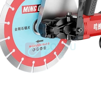 鸣蝉 手持式单片开槽机 7800w 无刷420T工业款 含1张金刚石锯片 (黑红色) 切割深度17.8公分