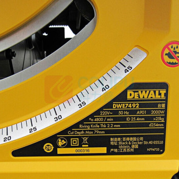 得伟 DEWALT 2000W 254MM(10")台锯 DWE7492-A9