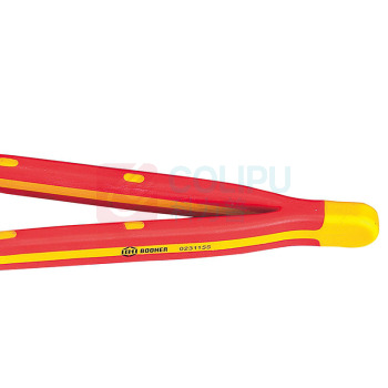 宝合 BOOHER 双色绝缘弯尖横齿镊子 BH0231155 159MM