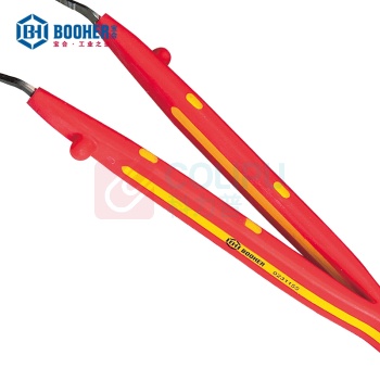 宝合 BOOHER 双色绝缘弯尖横齿镊子 BH0231155 159MM