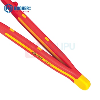 宝合 BOOHER 双色绝缘弯尖横齿镊子 BH0231155 159MM