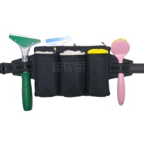 新特丽 清洁工具腰包 27cm*15cm 三口袋 拉链+插位 (黑色)