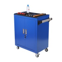 元汗 无抽移动工具柜推车 有轮 1mm加厚钢板双开门带锁矮柜 KC-C-007 630*400*720 定制