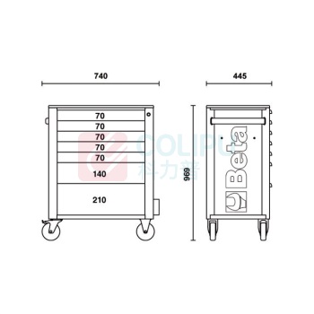 百塔 7抽屉工具车RSC24/7-R 024004073 (红色)