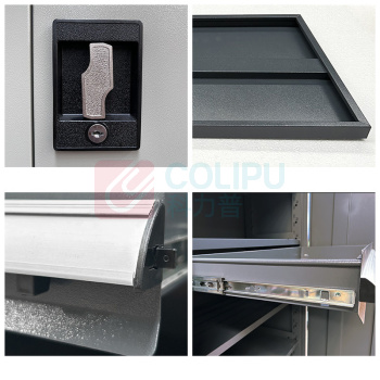 和崟 重型双开门工具柜 鹅颈拉手 3抽屉/内3层/带挂板 1000*500*1800mm 灰白色