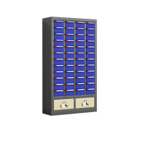罗德力 抽屉式工具柜 1080*600*220mm 48抽 无门+二斗 (蓝色) 五金工具配件分类收纳零件柜