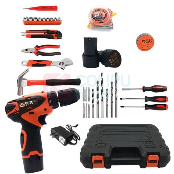 伏兴 锂电钻工具套装 12V锂电双电池 FX357 36件套