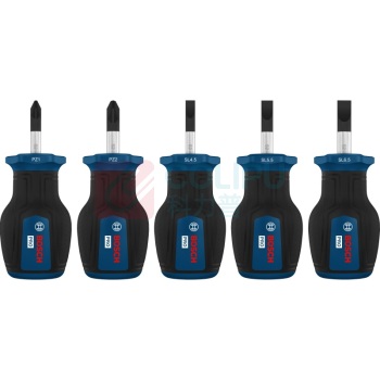 博世 BOSCH 5件PRO短柄混合螺丝刀PZ/SL 1600A03HU7