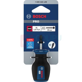博世 BOSCH PRO短柄螺丝刀 SL1.0x4.5x25mm 1600A03J49