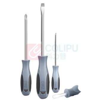 得力工具 防滑柄一字螺丝批3x75mm_S2(灰) DL6430751